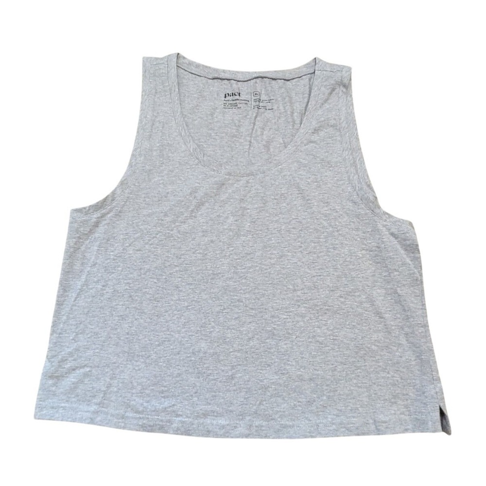 Pact Women's Light Gray Crop Tank Top